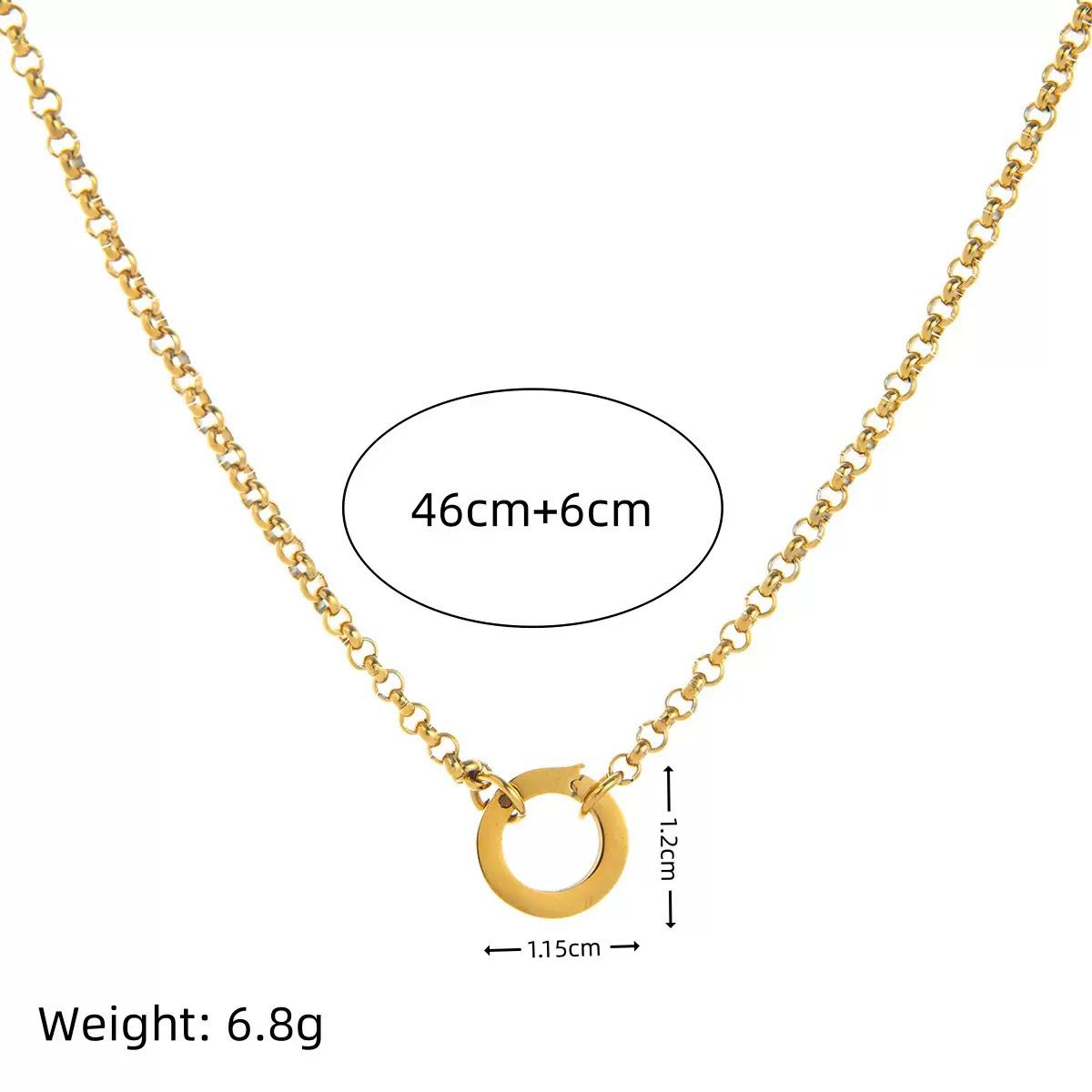 The Thread | 18K Gold-Plated Flat Tube Round Clasp Necklace | Interchangeable Charm Necklace | DIY Jewelry