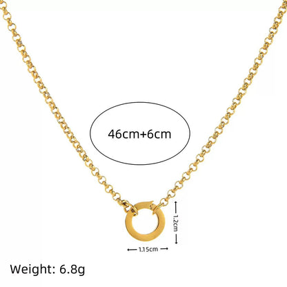 The Thread | 18K Gold-Plated Flat Tube Round Clasp Necklace | Interchangeable Charm Necklace | DIY Jewelry