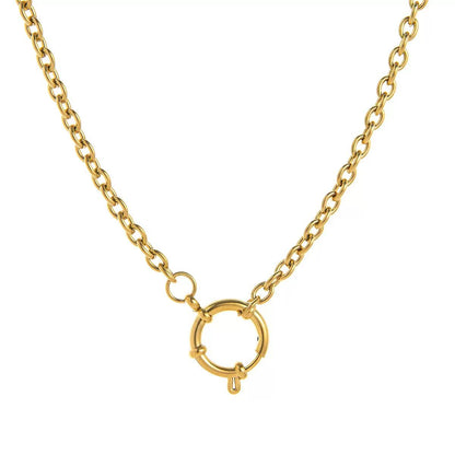 The Thread · Rolo | 18K Gold-Plated Rolo Chain Large Round Spring Clasp Necklace | Interchangeable Charm Necklace | DIY Jewelry