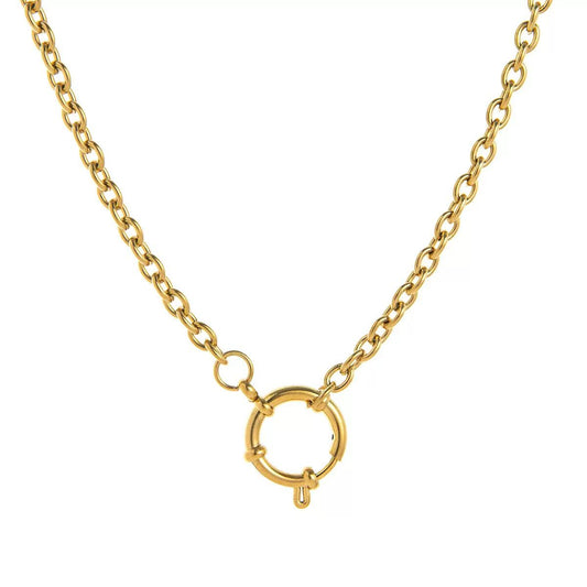 The Thread · Rolo | 18K Gold-Plated Rolo Chain Large Round Spring Clasp Necklace | Interchangeable Charm Necklace | DIY Jewelry