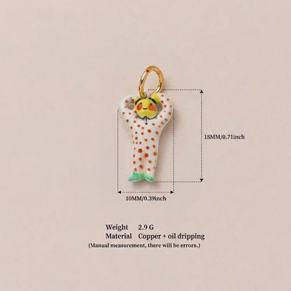 Little Weirdos | The Bee Pajama Figure Oil Dripping DIY Charm Pendant | 3D Polka Dot Sleepy Bee Costume