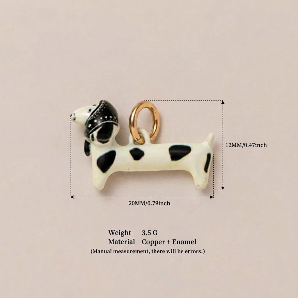 Little Weirdos | The Cowboy Dachshund Enamel DIY Charm Pendant | 3D Copper Western Black Hat Sausage Dog