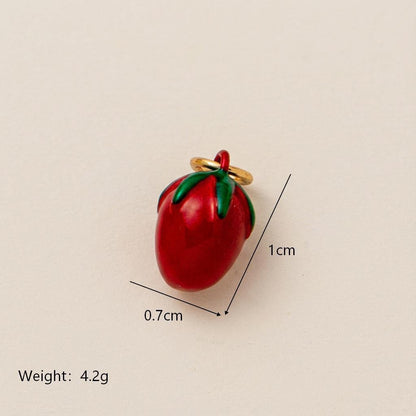 Little Weirdos | The Cherry Tomato Enamel DIY Charm Pendant | Copper Oil Drip