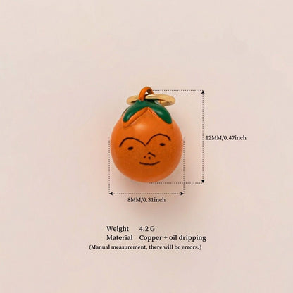 Little Weirdos | Mr. Orange Enamel DIY Charm Pendant | Copper Oil Drip