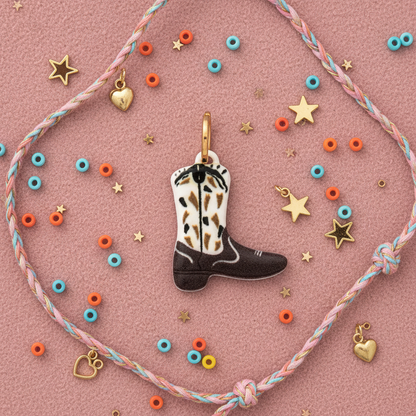 Cowboy Boot Charm 10 - DIY Crafting Pink