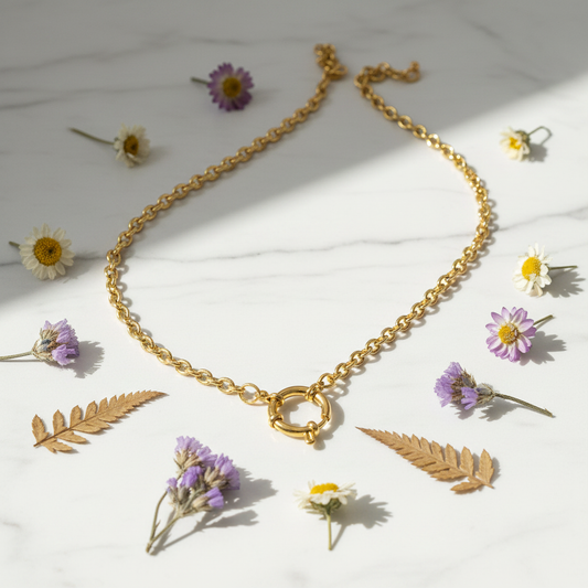 Marble Flat Lay with Flowers