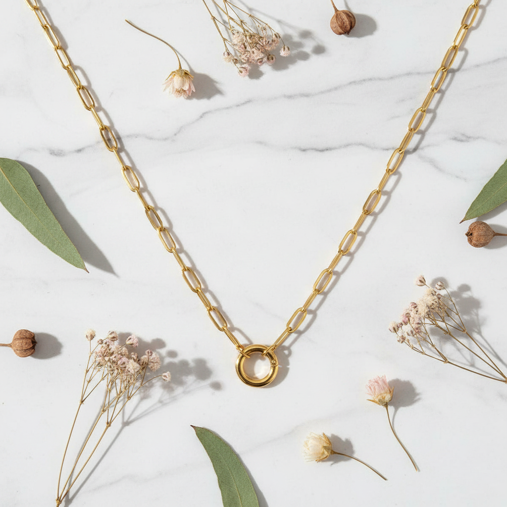 Marble with Dried Flowers