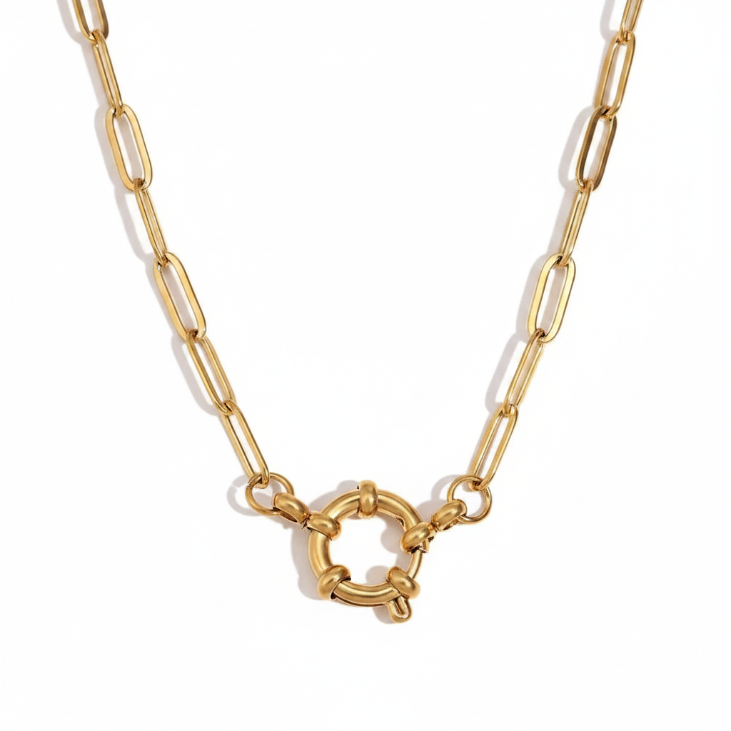 Thin Paperclip Chain White Background